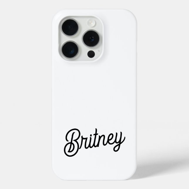 Modernes Schwarz-weißes Personalisiertes Monogramm Case-Mate iPhone Hülle (Rückseite)
