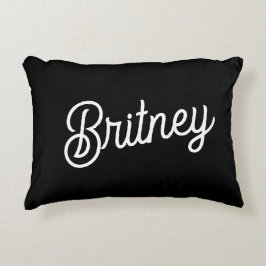 Modernes Schwarz-weißes Personalisiertes Monogramm Dekokissen