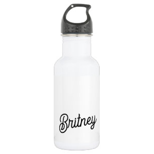 Modernes Schwarz-weißes Personalisiertes Monogramm Edelstahlflasche