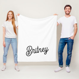 Modernes Schwarz-weißes Personalisiertes Monogramm Fleecedecke