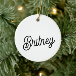Modernes Schwarz-weißes Personalisiertes Monogramm Keramik Ornament