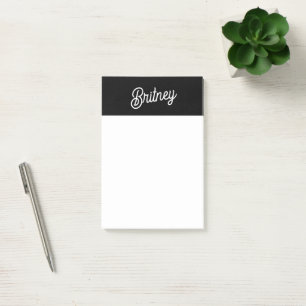 Modernes Schwarz-weißes Personalisiertes Monogramm Post-it Klebezettel
