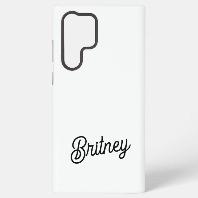 Modernes Schwarz-weißes Personalisiertes Monogramm Samsung Galaxy Hülle (Rückseite)