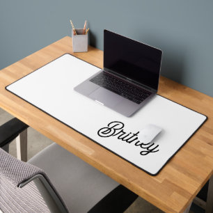 Modernes Schwarz-weißes Personalisiertes Monogramm Schreibtischunterlage
