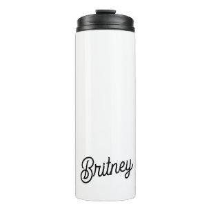 Modernes Schwarz-weißes Personalisiertes Monogramm Thermosbecher
