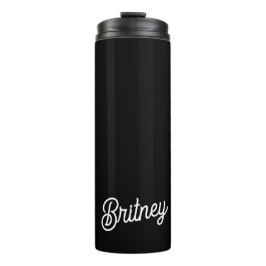 Modernes Schwarz-weißes Personalisiertes Monogramm Thermosbecher