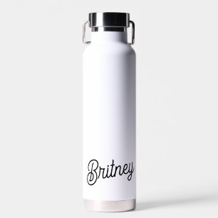 Modernes Schwarz-weißes Personalisiertes Monogramm Trinkflasche