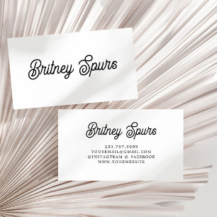 Modernes Schwarz-weißes Personalisiertes Monogramm Visitenkarte