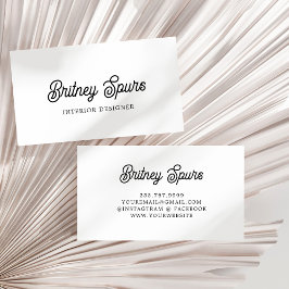 Modernes Schwarz-weißes Personalisiertes Monogramm Visitenkarte