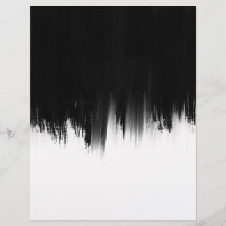 Modernes Schwarz-weißes Pinseldesign Briefbogen