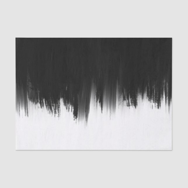 Modernes Schwarz-weißes Pinseldesign Seidenpapier (Vorderseite)