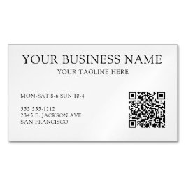 Modernes Schwarz-weißes QR Code Business Card Magn Magnetische Visitenkarte