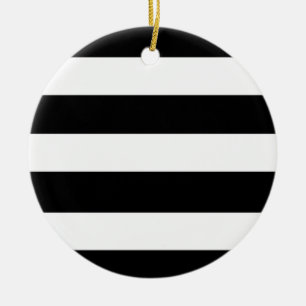 Modernes Schwarz-weißes Streifen-Muster Keramikornament