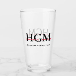 Modernes, schwarzes 3-Buchstaben-Monogramm-Logo fü Glas