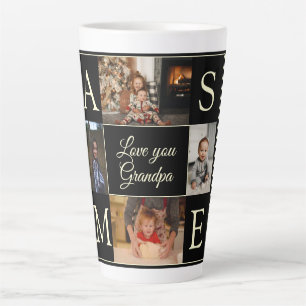 Modernes Schwarzes 4 Foto Mit Monogramm Liebe Opa Milchtasse