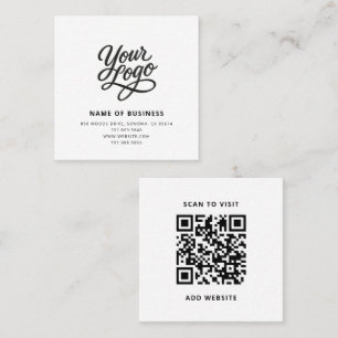 Modernes schwarzes benutzerdefiniertes Logo und QR Quadratische Visitenkarte