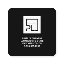 Modernes schwarzes benutzerdefiniertes Logo und QR