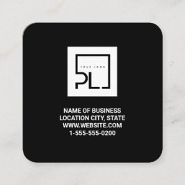 Modernes schwarzes benutzerdefiniertes Logo und QR Quadratische Visitenkarte