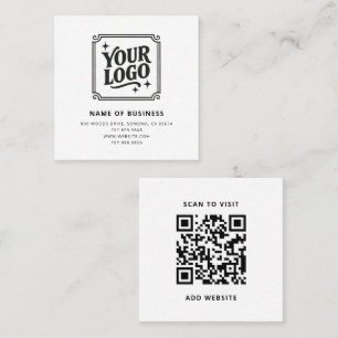 Modernes schwarzes benutzerdefiniertes Logo und QR Quadratische Visitenkarte