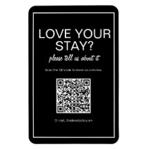 Modernes Schwarzes Digital QR Code Review Magnet