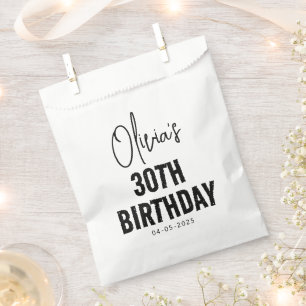 Modernes Schwarzes Drehbuch 30. Geburtstag Chic &  Geschenktütchen