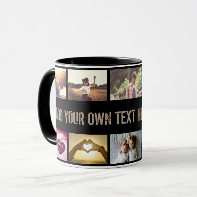 Modernes schwarzes Foto Tasse (Vorderseite Links)