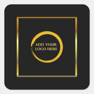 Modernes, schwarzes Gold, einfach hinzufügen Quadratischer Aufkleber