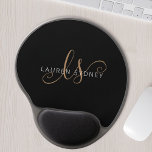 Modernes Schwarzes Gold Feminin Script Mit Monogra Gel Mousepad<br><div class="desc">Modernes Black Gold Feminine Script Mit Monogramm Gel Mouse Pad. Dieses moderne elegante Gel-Mauspad lässt sich einfach mit Ihrem eigenen Monogramm und Namen personalisieren.</div>