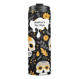 Modernes Schwarzes Gold individualisieren Hallowee Thermosbecher
