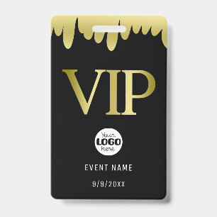 Modernes schwarzes Gold-VIP-Business-Logo Ausweis
