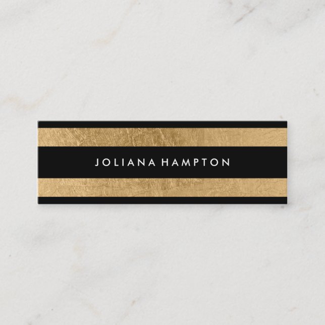 Modernes schwarzes GoldLuxe Visitenkarte, Mini Visitenkarte (Vorderseite)