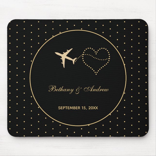 Modernes schwarzes Goldpersonalisiertes Mousepad (Vorne)