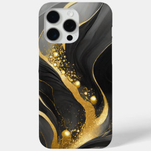 Modernes Schwarzes Grau Gold Elegantes Marmorbad Case-Mate iPhone Hülle