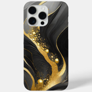 Modernes Schwarzes Grau Gold Elegantes Marmorbad Case-Mate iPhone Hülle