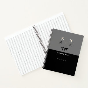 Modernes Schwarzes Grau Notizbuch