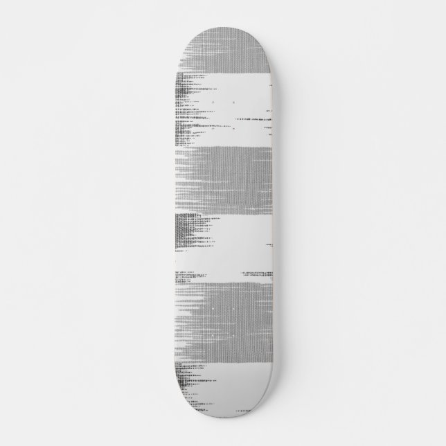 Modernes schwarzes graues Weiß ikat Muster Skateboard (Vorne)