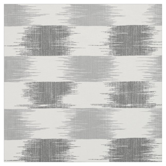 Modernes schwarzes graues Weiß ikat Muster Stoff (Muster)