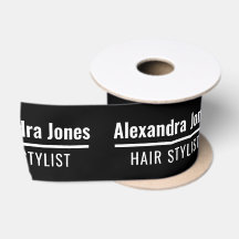 Modernes Schwarzes Haar Stylist Grosgrain Wide 3"