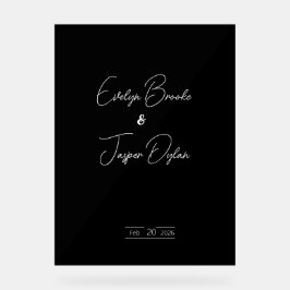 Modernes Schwarzes Hochzeitssymbol Acrylschild