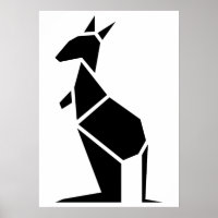 Modernes, schwarzes Känguru-Symbol