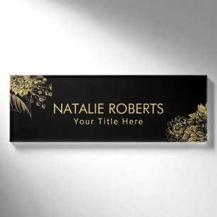 Modernes schwarzes namenschild