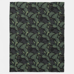 Modernes schwarzes Panther-Muster Fleecedecke