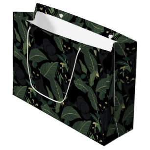 Modernes schwarzes Panther-Muster Große Geschenktüte
