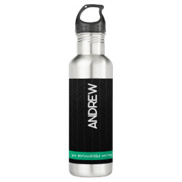 Modernes Schwarzes Personalisiert Edelstahlflasche