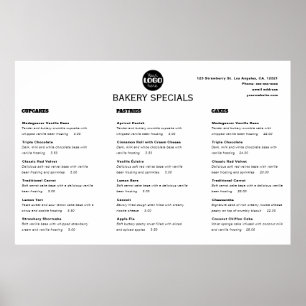 Modernes schwarzes professionelles Restaurant-Logo Poster