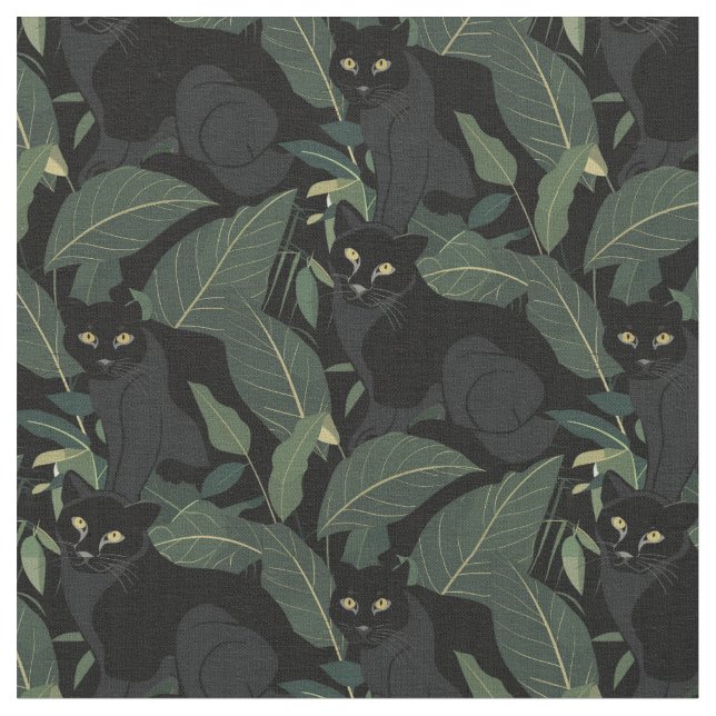 Modernes schwarzes Puma-Muster Stoff (Nahaufnahme)