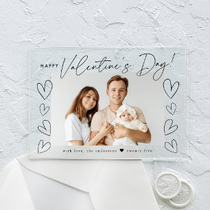 Modernes Schwarzes Script Happy Valentine's Day Fo Acryleinladungen