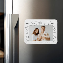 Modernes Schwarzes Script - Valentinstag-Foto Magnet