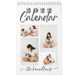 Modernes Schwarzes Sketchy Calligrafy New Year Fot Kalender
