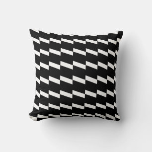 Modernes Schwarzes Streifen Illusion Muster Kissen